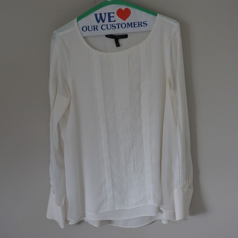 WHBM Lace Chiffon Blouse